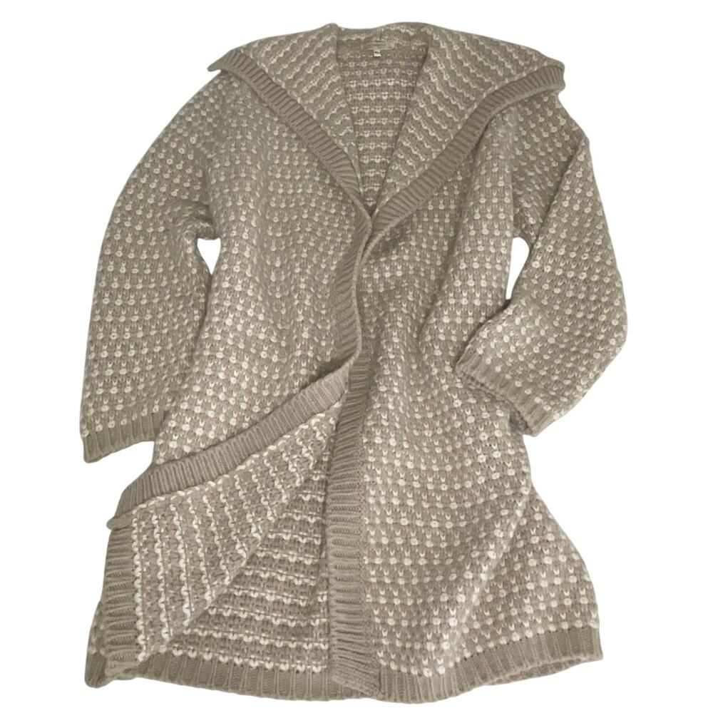 Elisabetta Wool Blend Open Cardigan Women's XL Beige Cream